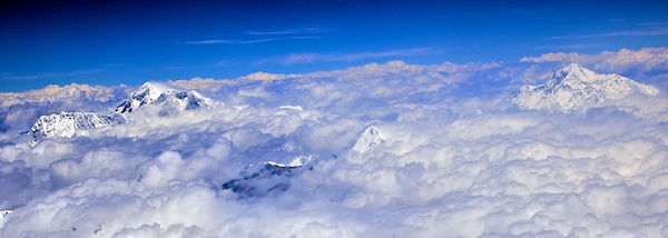 Everest-Sagarmatha con Lotse e Makalu dalla aereo