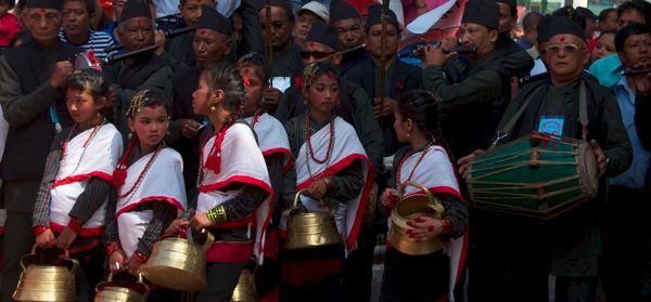 Scena dal festival Indra Jatra di Kathmandu (Newari)